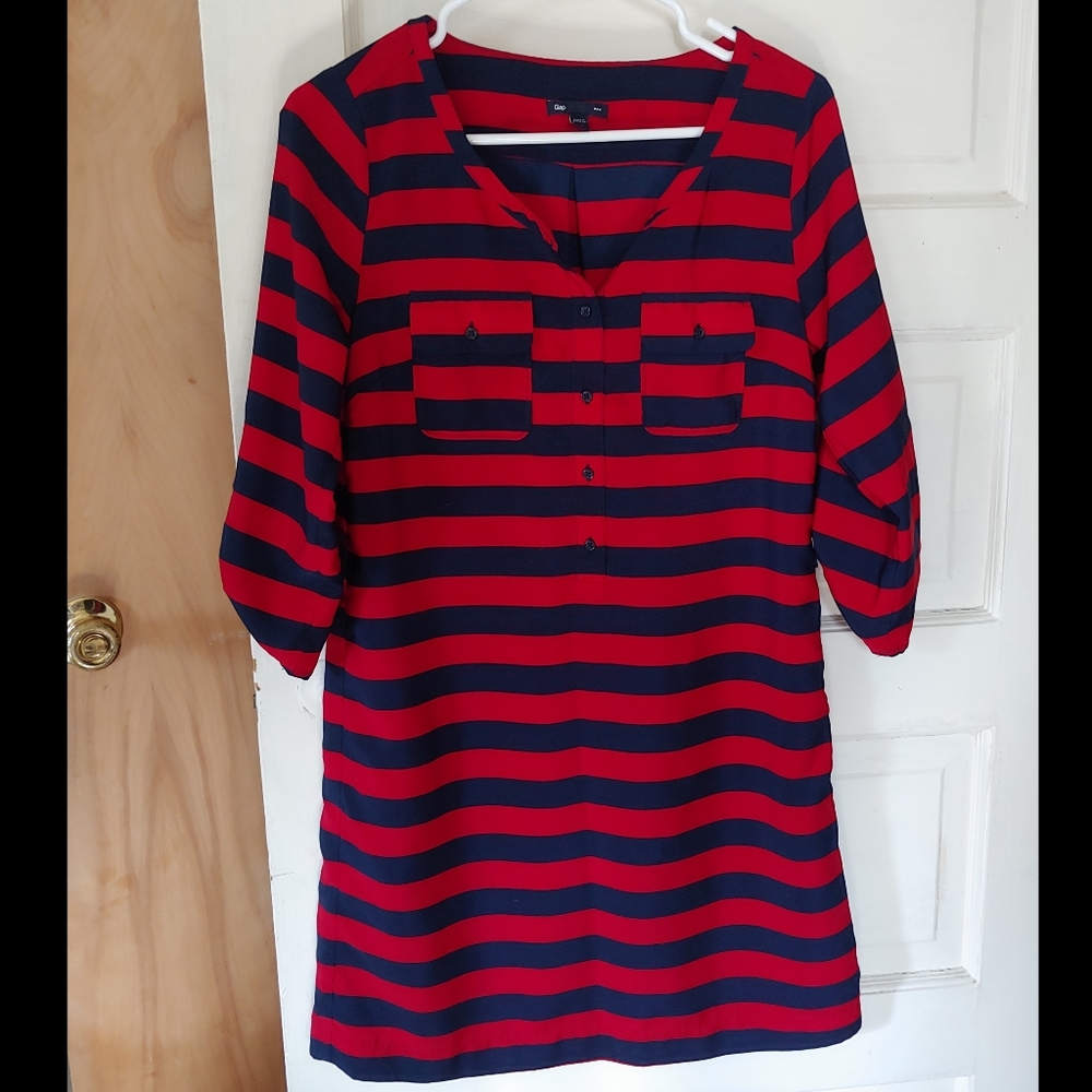 Gap striped shirtdress xxs